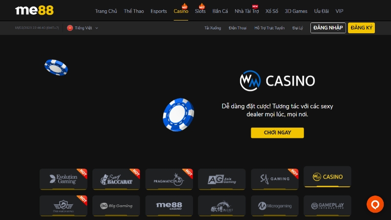 Cá cược WM Casino tại me88